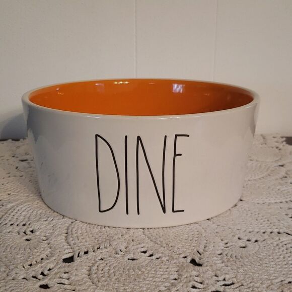 EUC Rae Dunn Pet Bowl / Pet Dish - "DINE" - Picture 1 of 6